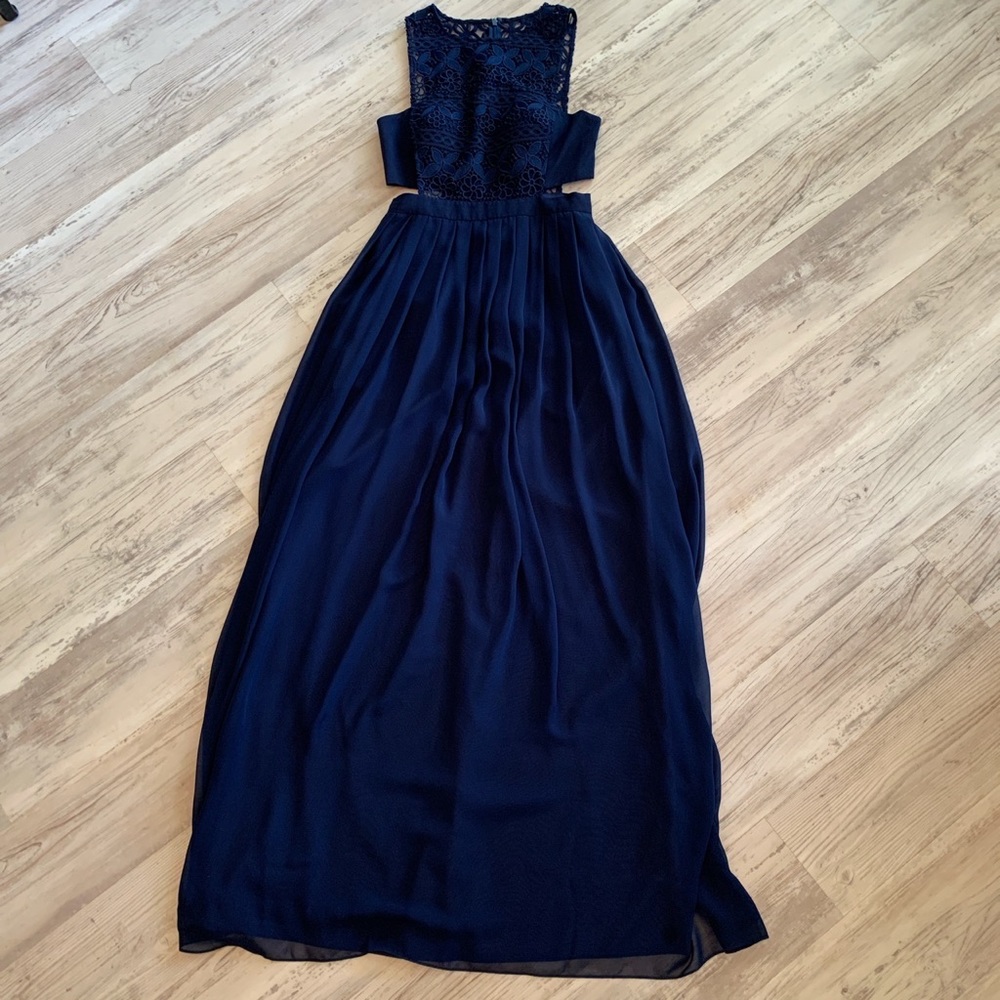 Aidan Mattox Blue Full Length Gown -  Size 0